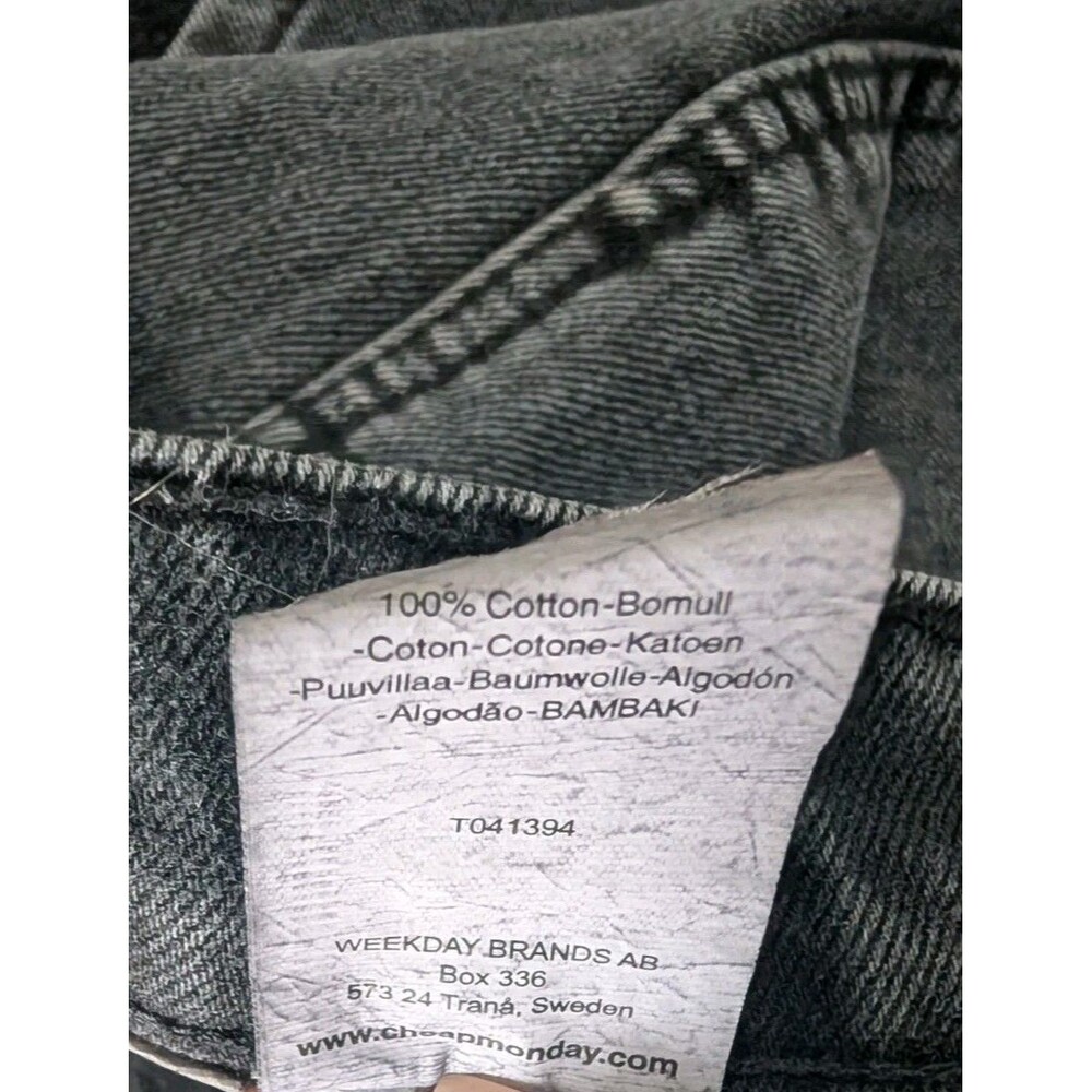 Alt Emo Y2K Punk Indie Sleaze Acid Wash Denim Midi Skirt Sz S 100% Cotton Slit image 7